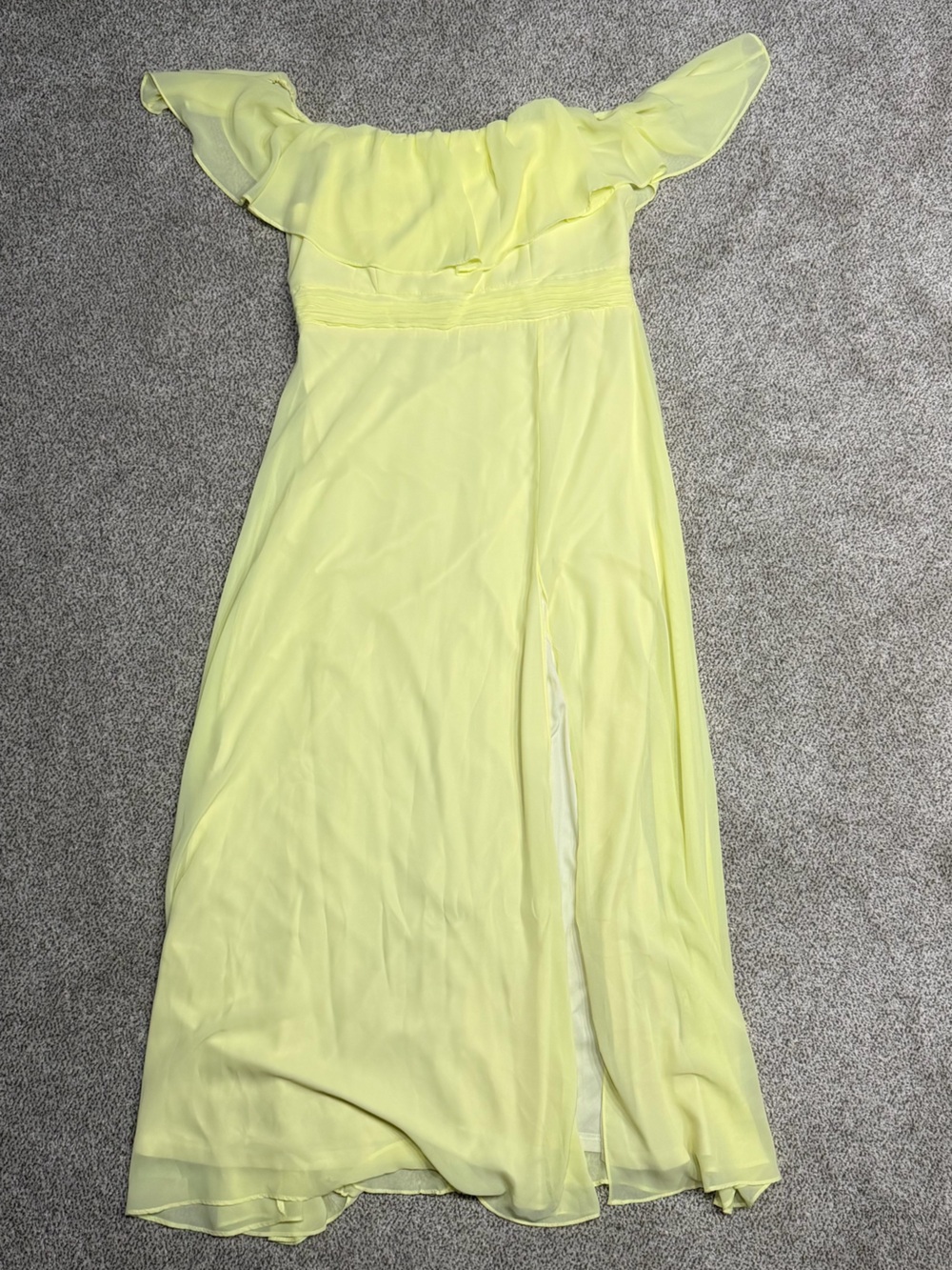 Ever Pretty Off-Shoulder Yellow Chiffon Evening Dress